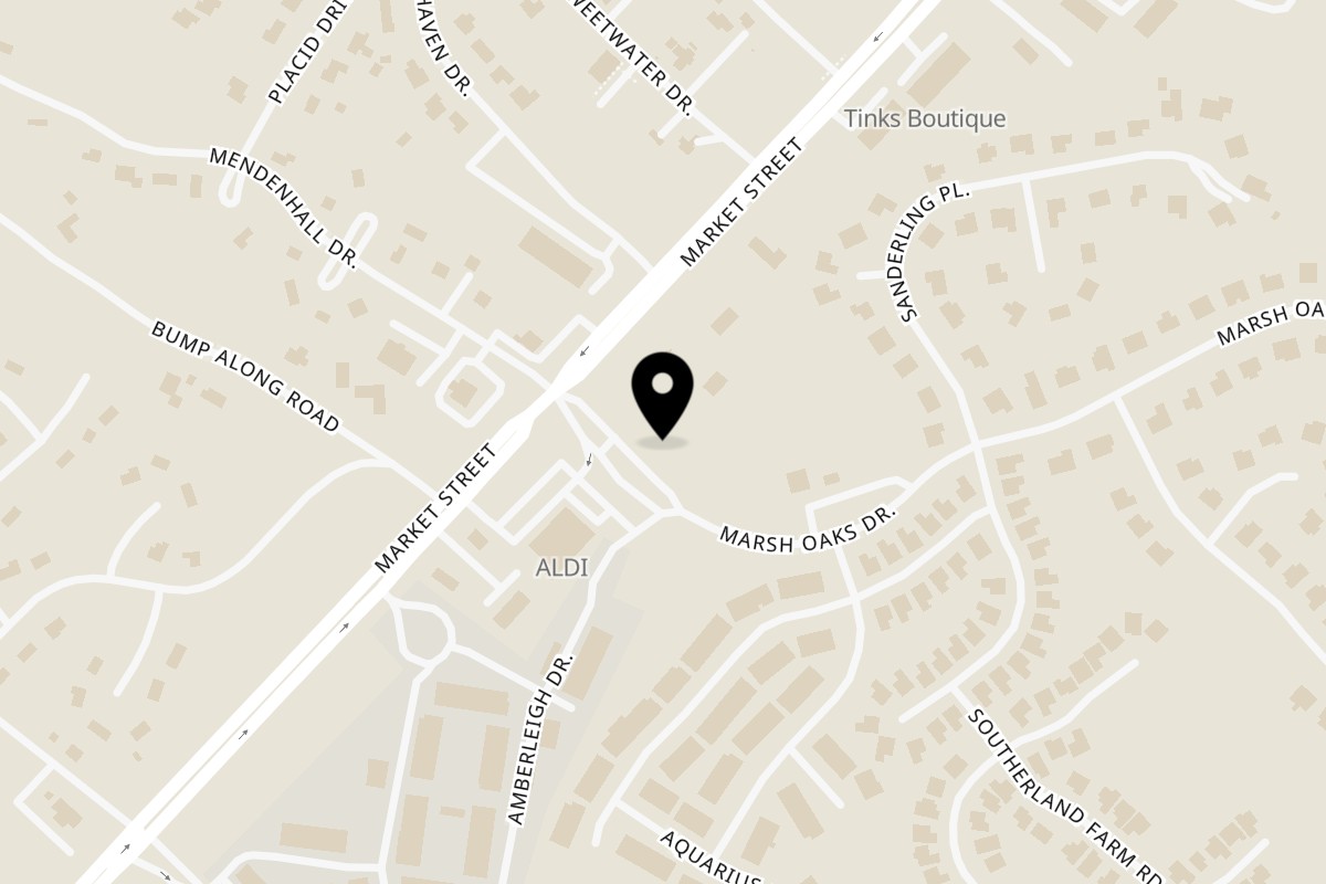 Map showing the location of Power Bowls at the Village on 7968 Market St Ste 220 in Wilmington